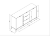 Luxury White High Gloss 140cm TV Unit I Stand Sideboard I Gold Finish Accents