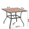 Patio Dining Table Bistro Table Outdoor Furniture Garden Table w/Umbrella Hole