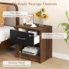 Bedroom Modern End Table Nightstand (Set of 2)w/Shelf-Natural+White