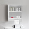Bathroom Cabinet With LED Light Mirror Storage Unit Touch Switch 2 Shelf Hanger