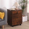 Mobile 3 Drawers Filing Cabinets Printer Stand Pedestal Lockable Bedside Table