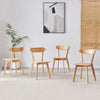 4pcs Solid Wood Dining Chairs Practical Kitchen Chair Curved Backrest Diningroom
