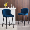2 pcs Faux Leather / Velvet Bar Stools Diamond Design Soft Upholstered Seat Back