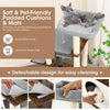 Multi-Layer Cat Activity Center Wooden Cat Tree Scratch Post Cat Condo Furniture