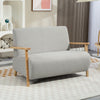 Small 2 Seater Sofa, Upholstered Loveseat Couch with Wood Frame, Grey