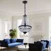 Crystal Chandelier Ceiling Light Pendant Light Black Lamp Height Adjustable E27