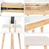 Dressing Table Vanity Set Make up Desk with Dimmable LED Light Mirror Stool Wood