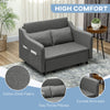 Pull Out Sofa Bed, Fabric 2 Seater Sofa Couch for Living Room, Grey
