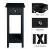 Black Slim Tall Bedside Table 1 Drawer Bedroom Storage Unit Hallway End Table