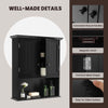 COSTWAY Bathroom Storage Cabinet Wall Mounted Vanity Storage Cupboard-Black