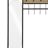 Modern Mirror Metal Coat Rack Stand with Shoe Storage Hallway Furniture 8 Hooks