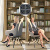 Set of 2 Swivel Dining Chairs with Arm Leather Accent Desk Chairs High Backrest