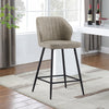 Set of 2 Bar Stools Faux Leather Back Upholstered Metal Legs Barstool Pub Chair