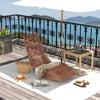 Wooden Patio Rocking Chair Porch Rocker Sun Lounger WIth Widened Slatted Seat