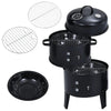 BBQ Smoker Barrel Charcoal Barbecue Grill 3 in 1 Garden Outdoor Cooking Fire Pit