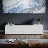 High Gloss Floating TV Unit Stand Cabinet 140cm White Wall Mounted Entertainment