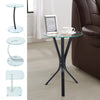 2-Tier Tempered Glass Sofa End Side Coffee Table Bedside Table Night Stand Lamp