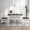 5PCS Kitchen Dining Table Set Modern Rectangular Breakfast Table and 4 Chairs
