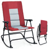 Foldable Rocking Chair Oversized Camping Rocking Chair Padded Lawn Chair Red