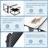 Square Nesting Coffee Table Metal Stacking Side Tables Set Marble-Look White