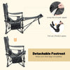 Camping Lounge Chair 2 in 1 Portable Reclining Beach Chair With Footrest