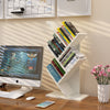 Free Standing 5-tier Tree Bookshelf Bookcase Desk Book Rack Shelf Display White