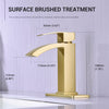 Bathroom Brass Basin Mixer Taps Waterfall Spout Sink Faucet Set With Sink Drain