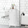 Bathroom Storage Cabinet Floor Standing Wooden Cupboard w/ Single Door & Drawer