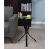 Versatile Clear Sofa Side Glass Coffee Bedside Table Black X Metal Legs Hall NEW