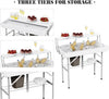Outdoor Folding Ice Cooler Table with Extra Storage Shelf, Ice Tables