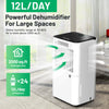 12L/Day Portable Quiet Dehumidifier for Home, Electric Air De-Humidifier UK