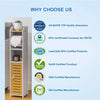 Free Standing Toilet Paper Roll Holder Stand Wood Bathroom Storage Cabinet White