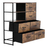 Industrial Rustic Wood Storage Cabinet Fabric Chest Of Drawer Bedroom Dresser