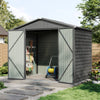 8x5.7ft Metal Garden Shed Galvanised Steel Storage House With Lockable Door NEW