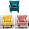 Luxury Velvet Armchair Oyster Shell Wingback Chair Upholstered Seat Leisure Sofa