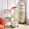 Mobile Metal Kitchen Rotating Storage Trolley Cart Utility Vegetable Shelf Rack