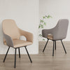 Set of 2 Swivel Dining Chairs with Arm Leather Accent Desk Chairs High Backrest