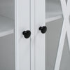 3 Glass X Door Console Table Sideboard Buffet Cabinet Storage Display Cupboard