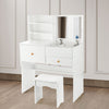 Dressing Table with LED Mirror Modern Makeup Desk Vanity Table Set + Stool White