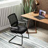 Ergonomic Mid-Back Mesh Chair Set of 2 w/ Upholstered Seat
