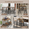 5Pcs Bar Height Kitchen Dining Set Bar Table Stool Set w/Wine Racks Glass Holder