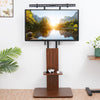 Industrial TV Floor Stand 33-65inch LCD LED Height Adjustable W Shelves