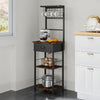 Industrial Vintage Style Kitchen Organizer Unit with Drawer and Storage Shelves