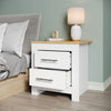 White Bedroom Bedside Table MDF Chest of 2 Drawers Storage Living Room Cabinet