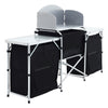 Folding Aluminium Camping Table Kitchen Unit Storage Outdoor Cooking Station UK