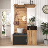 Coat Rack, Coat Stand with Shoe Storage Bench and Mirror for Hallway, Entrance