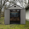 Gabled Plastic Tool Shed 8x8FT with Foundation Lock for Outdoor Garden Storage