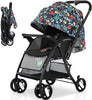 Baby Pushchair, Backrest and Footrest Adjustable with Raincover, Removable Tray