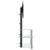 SVV Corner TV Stand 3-Tiers for 32-70 Inch Black and Silver