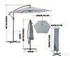 3m Garden Parasol Sun Shade Patio Banana Hanging Set Umbrella Cantilever